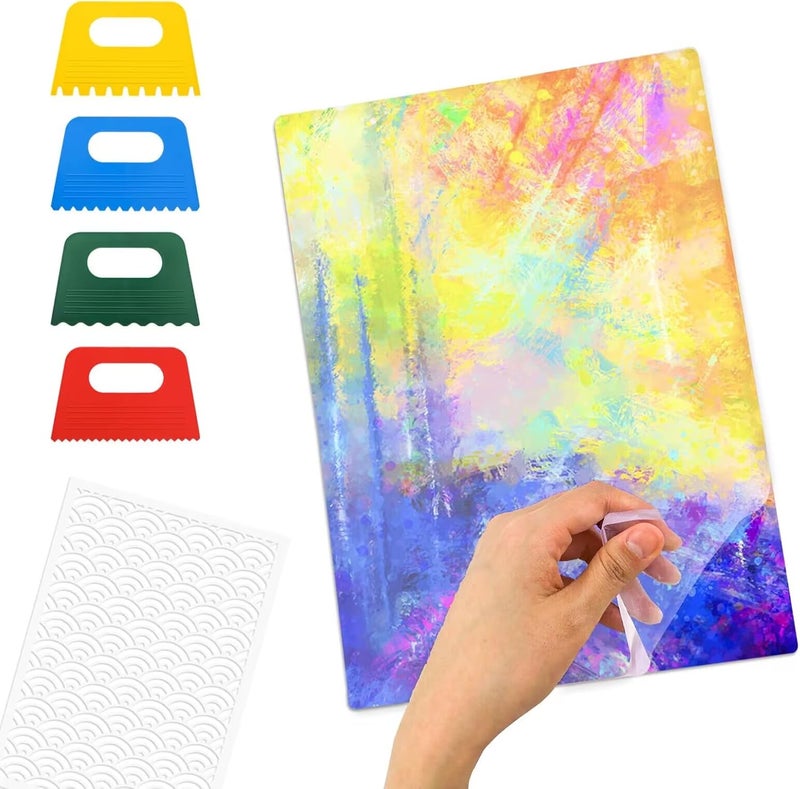 gocreate 9 x12 Inch Large Gel Printing Plate Gel Painting Plate Monoprinting Gel Block for Stamping, Cardmaking Printmaking with Stencils, 4 Scrappers - Image 1